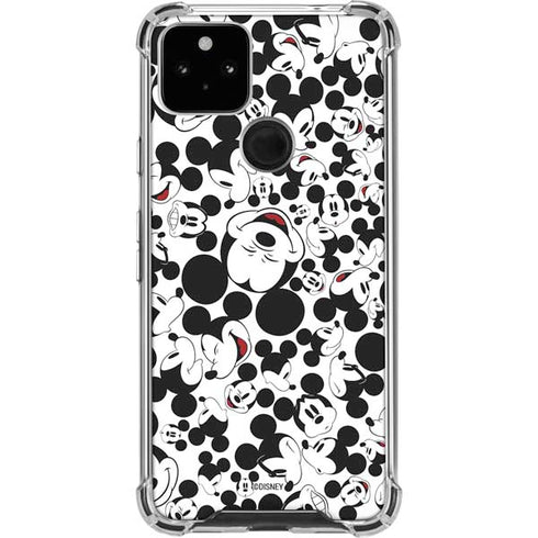 Disney Mickey Mouse Face Pattern Google Pixel 5a 5G Clear Case